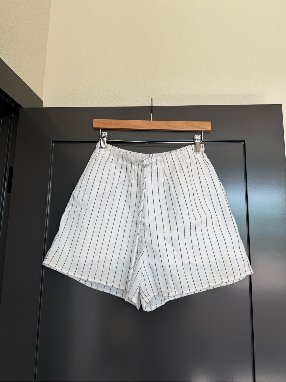 DISSH White Pinstripe Women's Linen Shorts